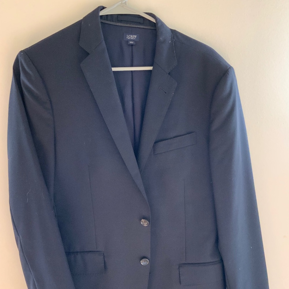 J. Crew Ludlow Navy Blue Wool Blazer, Loro Piana Super 120s fabric, Size 38S